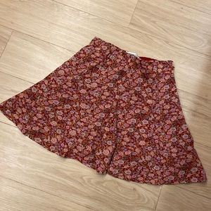 NWOT American Eagle Floral Mini Skirt flippy circle a-line stretch waist
